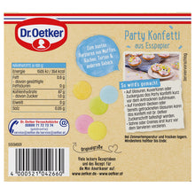 Dr Oetker Party Konfetti Streudekor aus Esspapier 175g bunt – Detailansicht