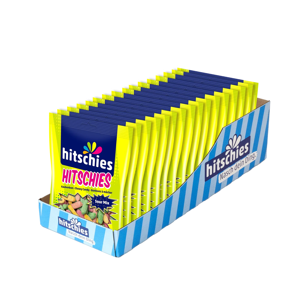 Hitschies Sour Mix 140g dragierte Kaubonbons mit saurem Fruchtgeschmack – Seitenansicht