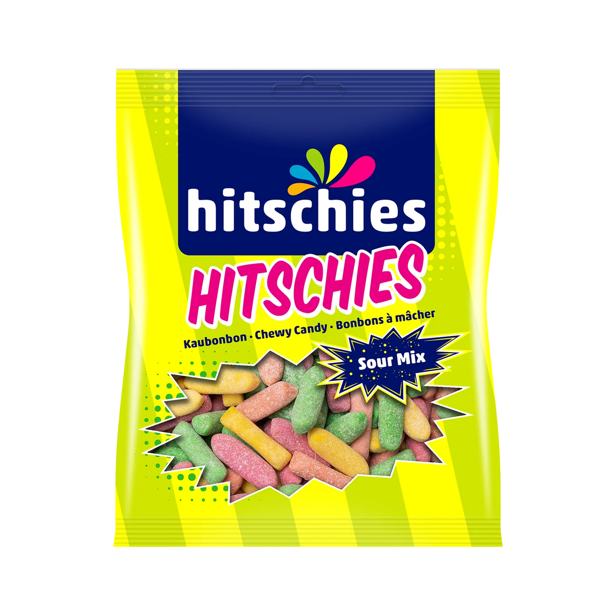 Hitschies Sour Mix 140g dragierte Kaubonbons mit saurem Fruchtgeschmack – Produktansicht