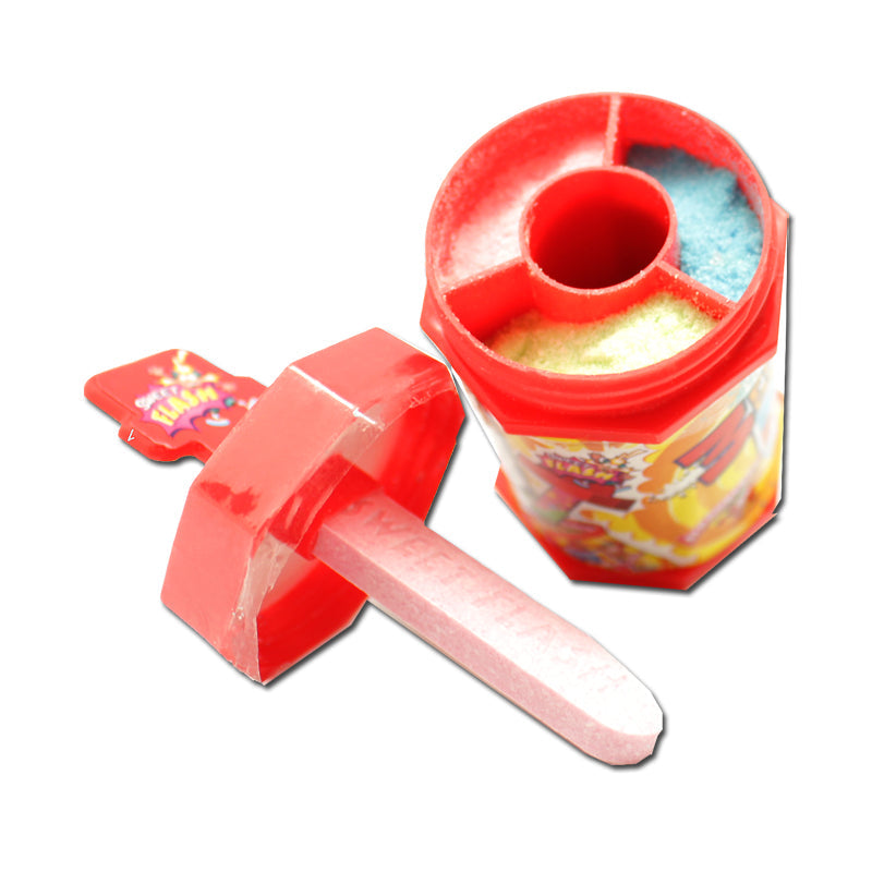 Sweet Flash saure Lollipop mit Pulver zum Dippen 35g – Seitenansicht