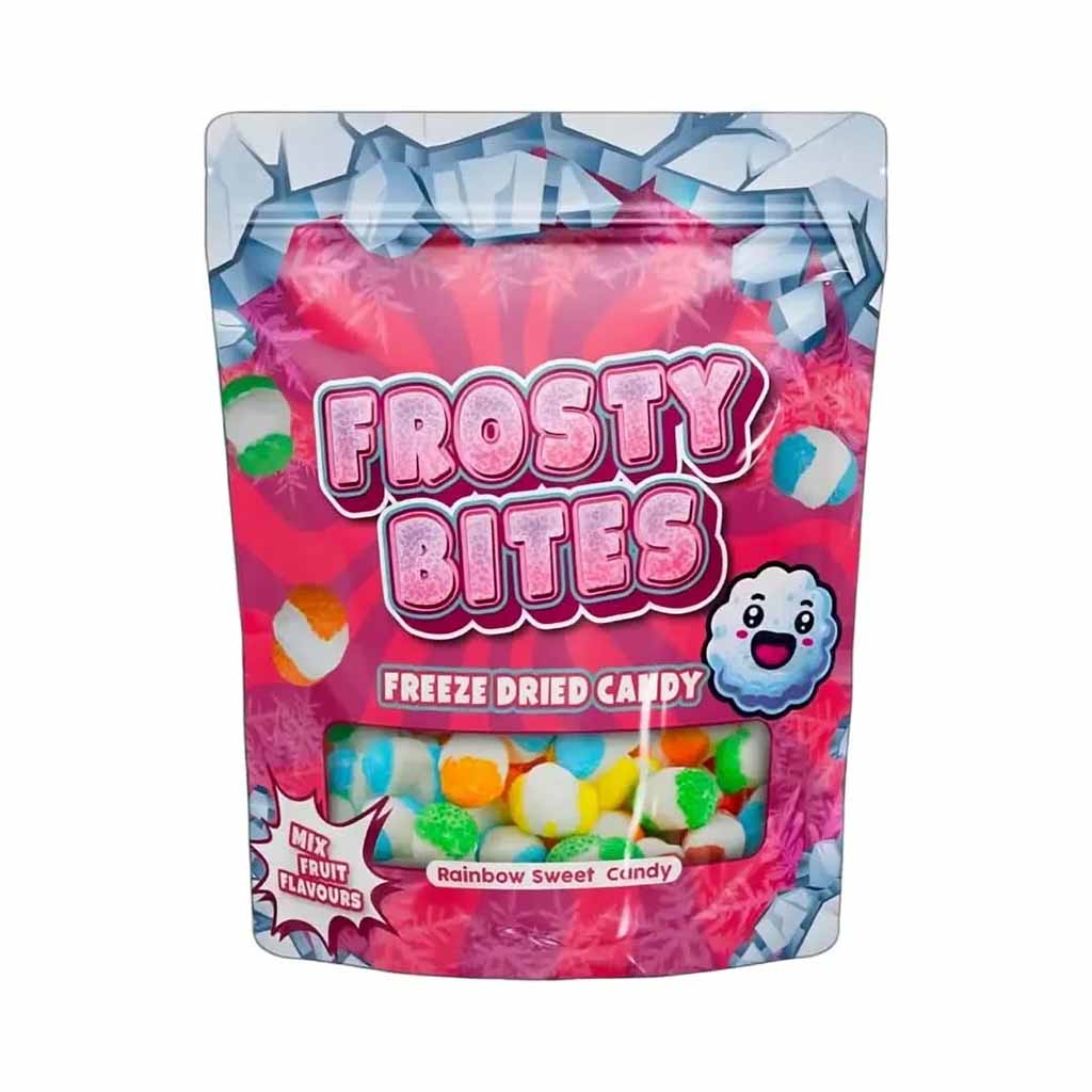 Frosty Bites Gefriergetrocknete Regenbogen-Süssigkeit – Produktansicht