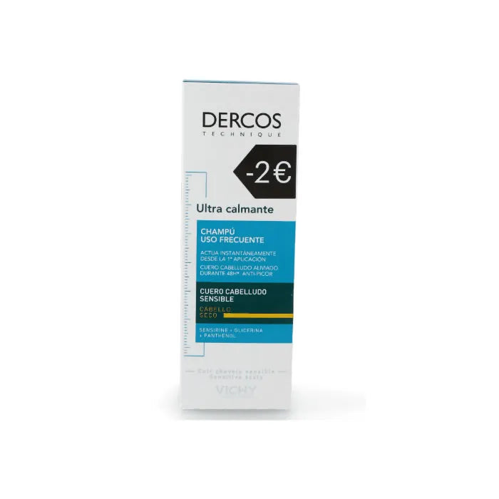 Vichy Dercos Ultra Soothing Shampoo für trockenes Haar 200ml Flasche