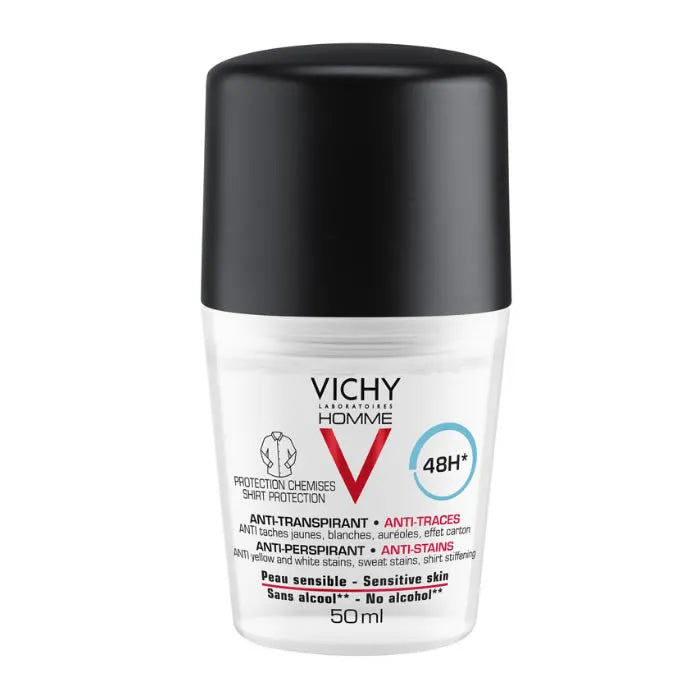 Vichy Homme Deodorant Anti-Transpirant Anti-Fleck Empfindliche Haut 50ml