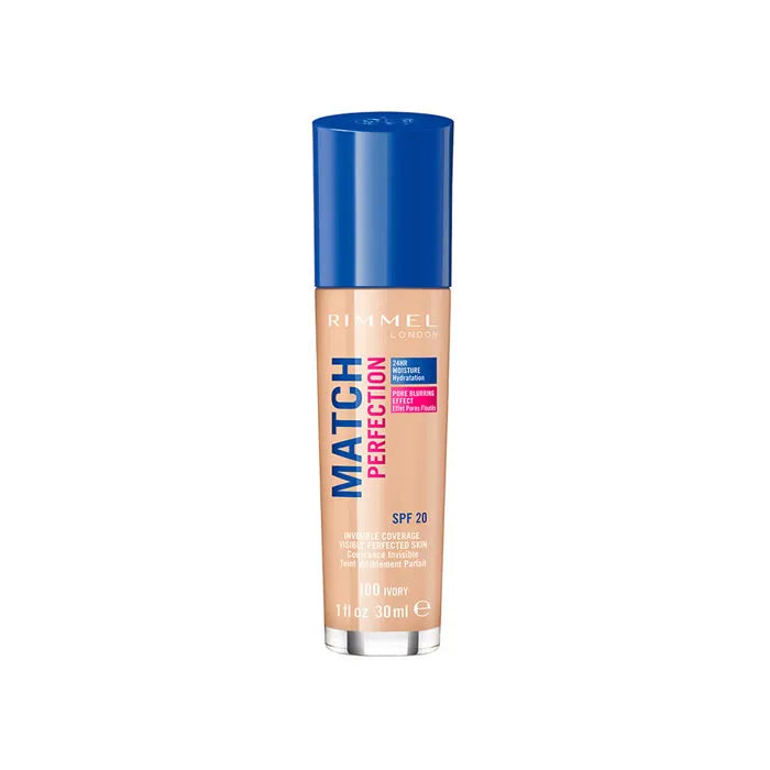 Rimmel London Match Perfection Foundation SPF20 100 Ivory 30ml