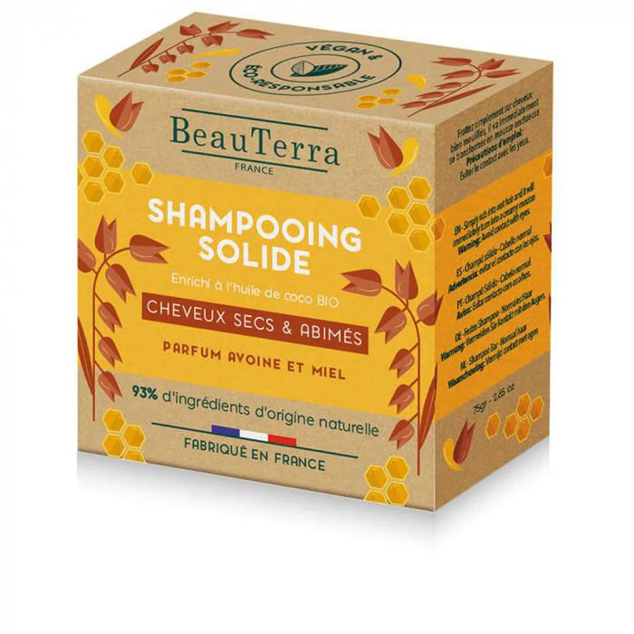 BEAUTERRA Solides Shampoo Hafer und Honig 75g