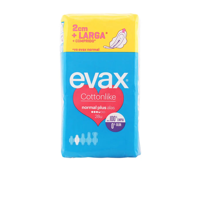 Evax Cottonlike Normal Plus Damenbinden mit Flügeln 28 Stück