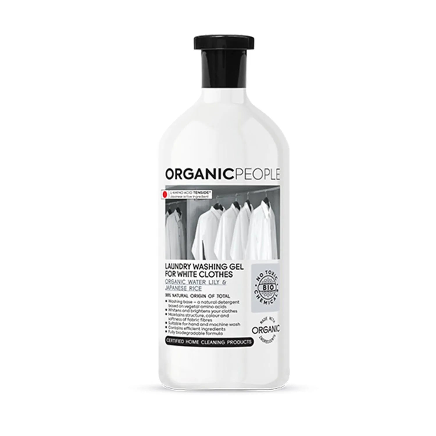 ORGANIC PEOPLE Waschgel für weisse Kleidung 200ml Wasserlilie Japanischer Reis