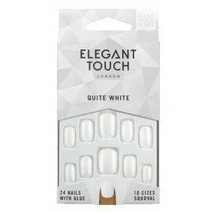 Elegant Touch Polished Colour Kunstnägel Squoval Quite White 24 Stück
