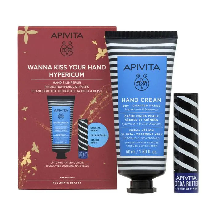 APIVITA Hypericum Handcreme 50ml und Lippenbalsam 4.4g Set