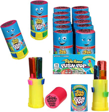Bazooka Triple Push Pop Lolli 34 g mit drei Geschmacksrichtungen – Rückansicht