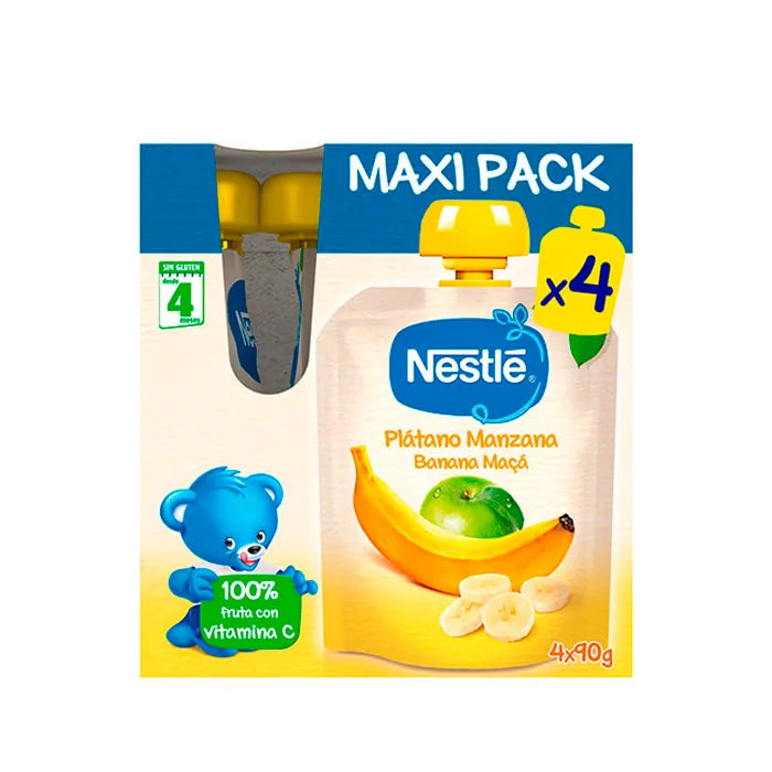 NESTLÉ Banane-Apfel Beutel 4x90g Kinder-Snack