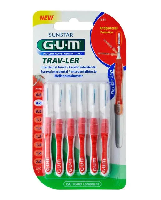 GUM Trav-Ler Interdentalbürsten Iso1 0,8 mm, 6 Stück