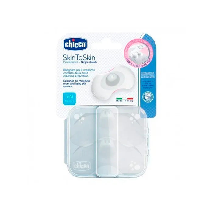 CHICCO SkinToSkin Silikon Nippelschoner S-M 2er Set