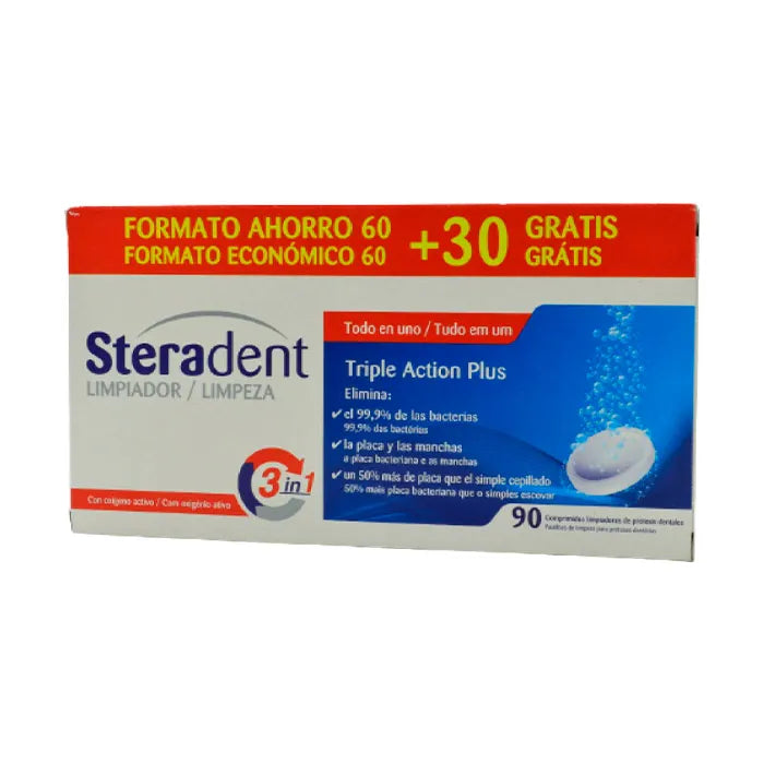 Steradent Dreifachwirkung Plus Reinigungstabletten 60 Stück