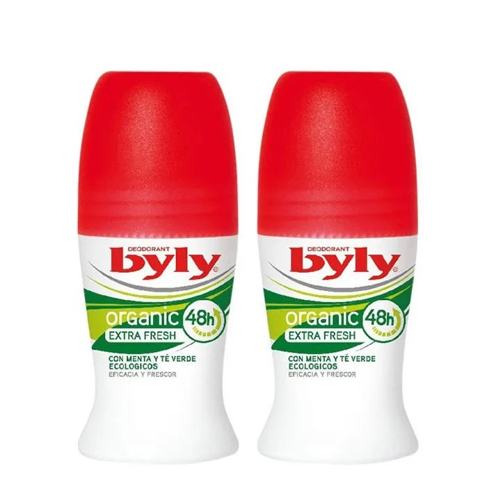 BYLY Organic Extra Fresh Deodorant Roll-On 2x50ml