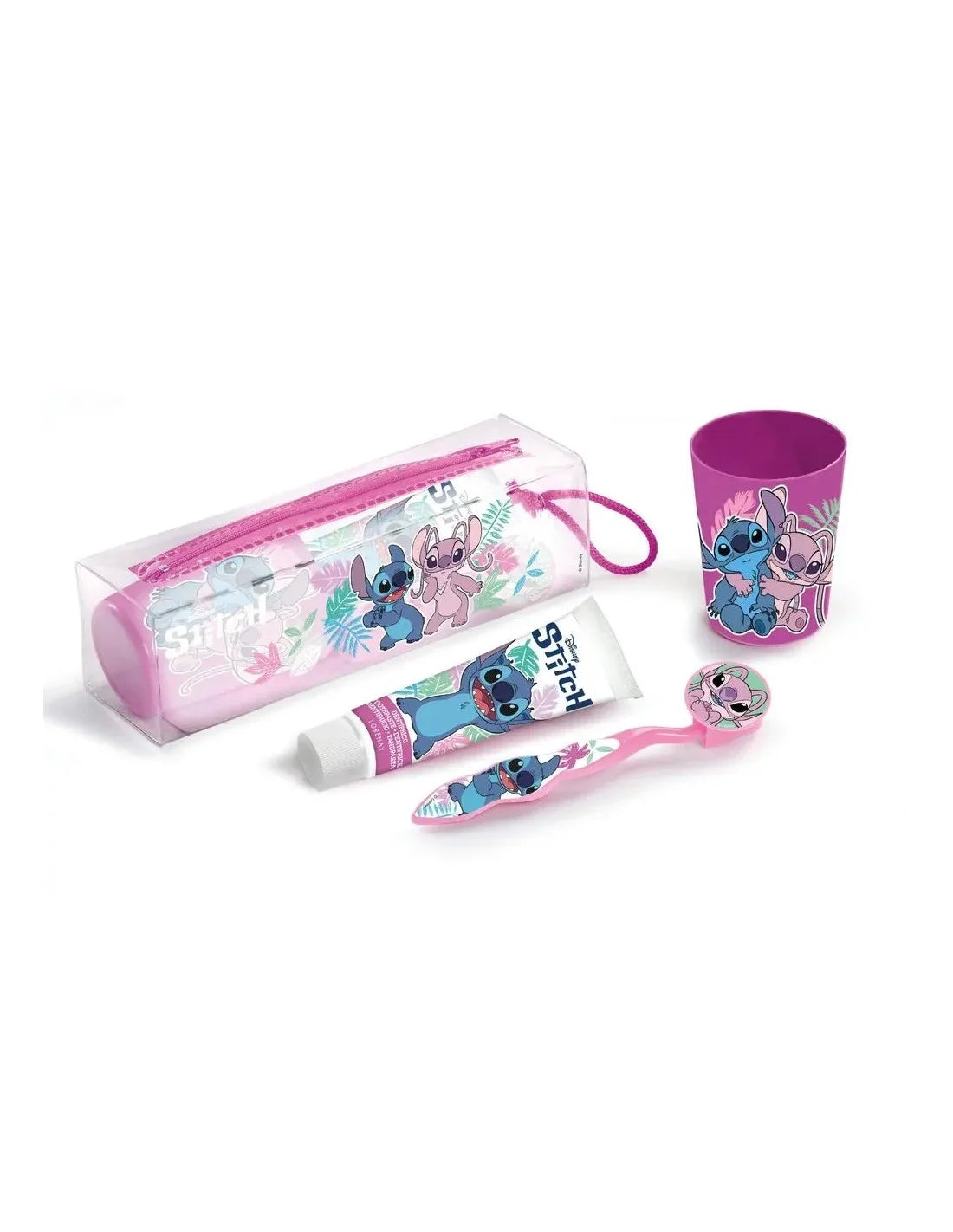 Disney Neceser Stitch Bucal Denttifrico Cepillo Dental Vasito