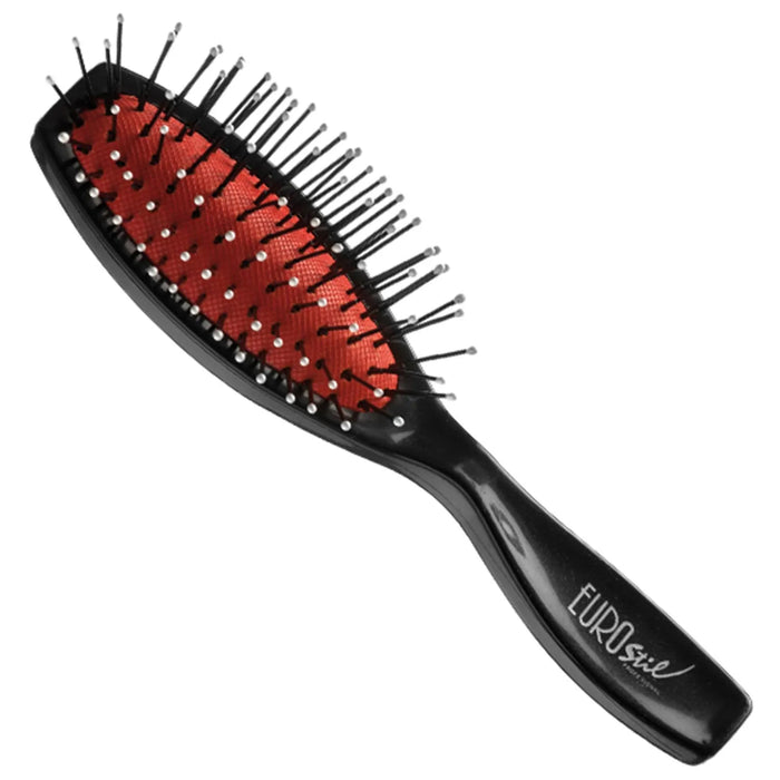 EUROSTIL Nylon Haarbürste mit Kugelspitzen Schwarz 1 Stück