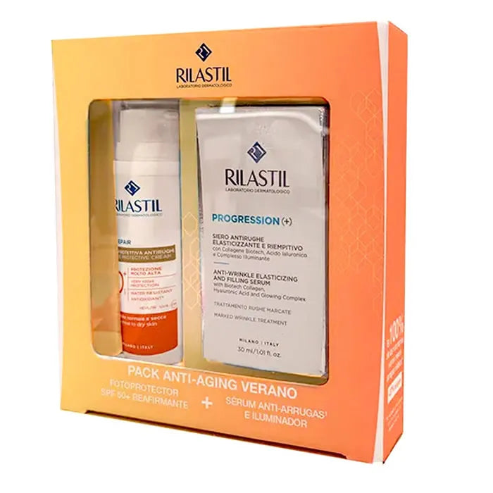 Rilastil Age Repair SPF50 Sonnencreme 50 ml und Progression Serum 30 ml Set