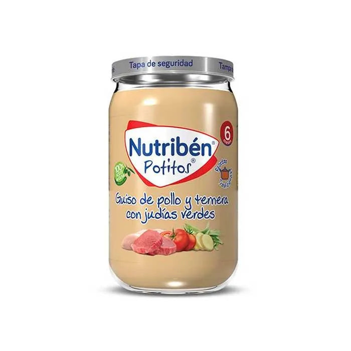 Nutribén Potito Huhn Rindfleisch Grüne Bohnen 235g Babynahrung Glas