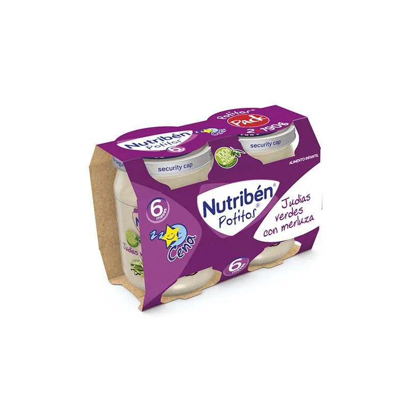 Nutribén Potito Cena Duo Grüne Bohnen mit Seehecht 2x190g