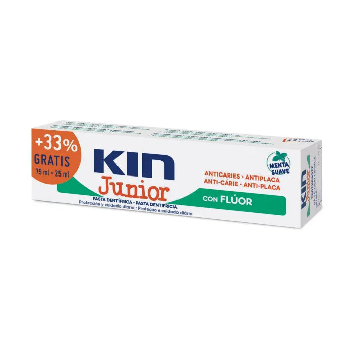 KIN Junior Minze Zahnpasta mild 75ml plus 25ml Packung