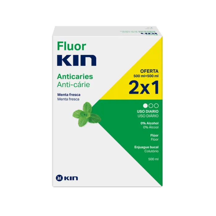 KIN Fluorkin Mundwasser 2x500ml Verpackung