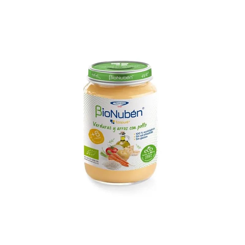 BIONUBÉN Ecopuré Babynahrung Gemüse-Reis mit Huhn 250g