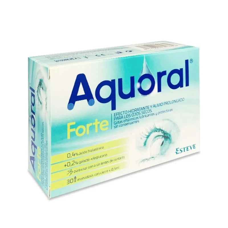 Esteve Aquoral Forte Augentropfen 0,4% Hyaluronsäure 30 Einzeldosen