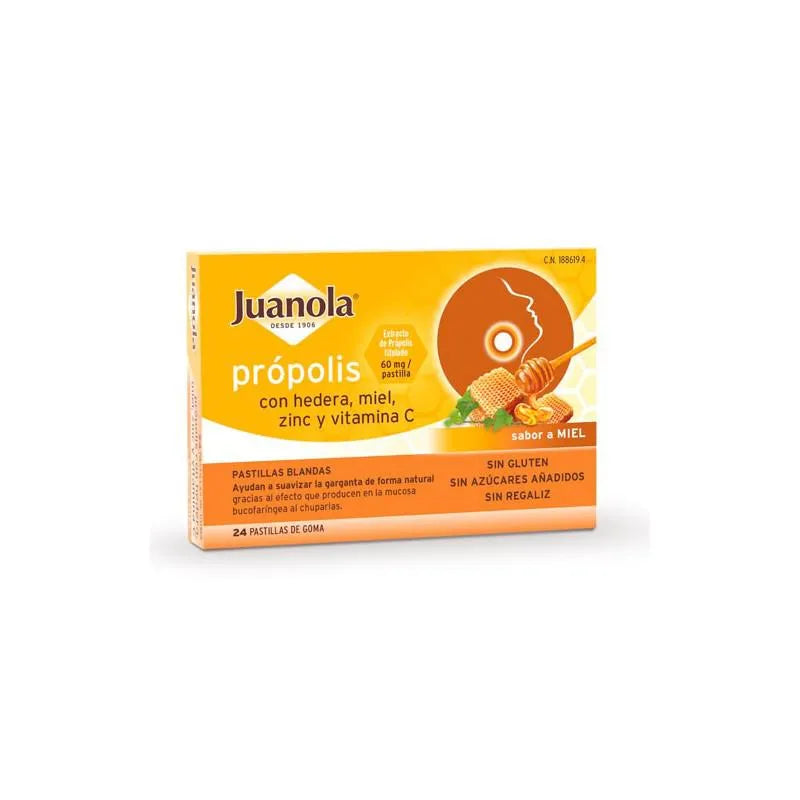 JUANOLA Própolis Hedera Honig Pastillen 24 Stück
