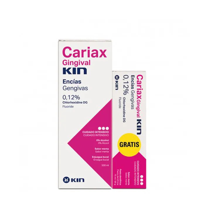 KIN Cariax Gingival Mundspülung 500 ml und Zahnpasta 75 ml