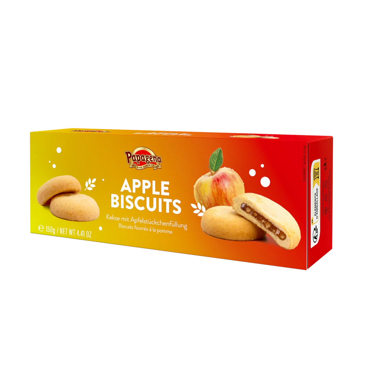 Papagena Biscuits mit Apfelfüllung 150g – Produktansicht