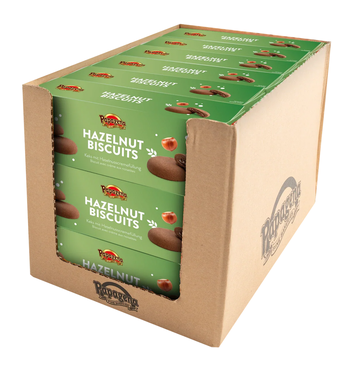 Papagena Biscuits mit Haselnusscremefüllung 150g – Detailansicht