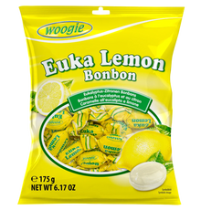 Woogie Bonbons Euka Lemon 175g erfrischende Bonbons mit Eukalyptus und Zitrone – Produktansicht