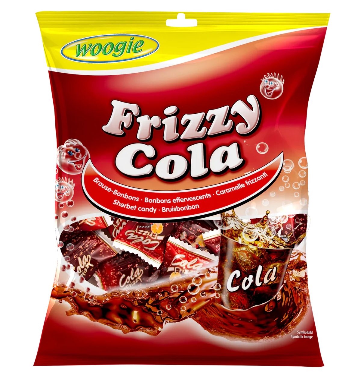 Woogie Bonbons Frizzy Cola 170g mit prickelnder Brausefüllung – Produktansicht