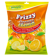 Woogie Bonbons Frizzy Orange & Lemon 170g mit spritziger Brausefüllung – Produktansicht