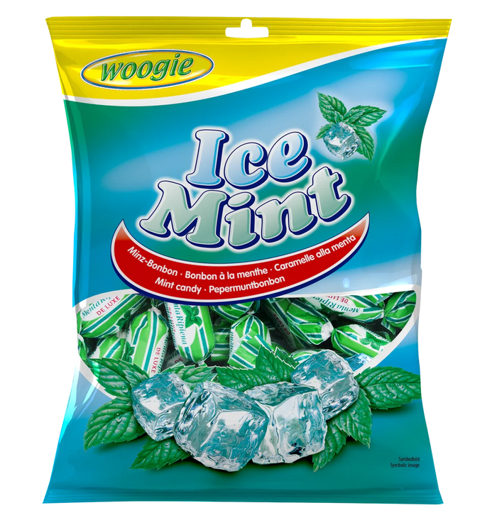 Woogie Bonbons Ice Mints 170g gefüllte Mint-Eis-Bonbons – Produktansicht