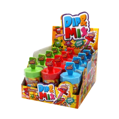 Sweet Flash saure Lollipop mit Pulver zum Dippen 35g – Rückansicht
