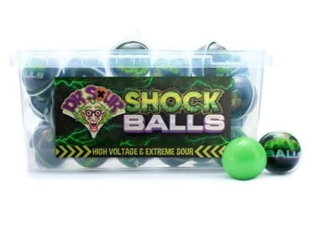 Dr. Sour Shock Balls saure Fruchtgummis mit grünem Apfelgeschmack 50 Stück – Seitenansicht