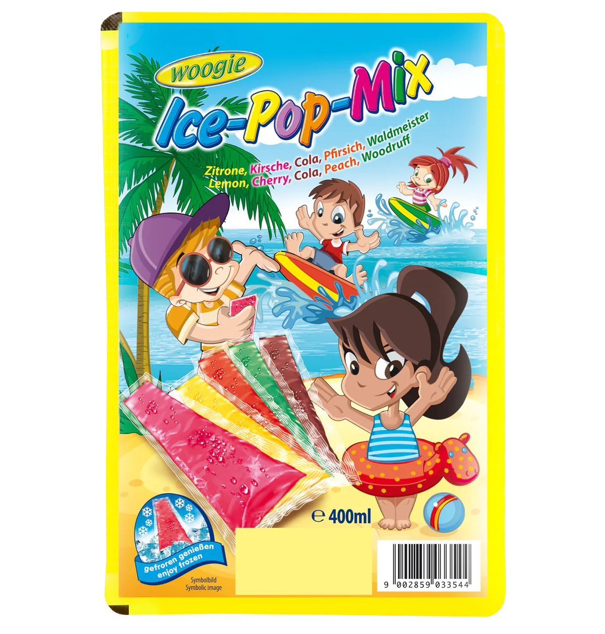 Woogie Eislolly 400ml Wassereis mit fünf Geschmacksrichtungen – Produktansicht