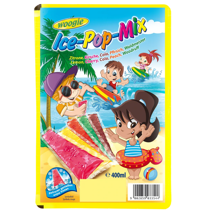 Woogie Eislolly 400ml Wassereis mit fünf Geschmacksrichtungen – Produktansicht