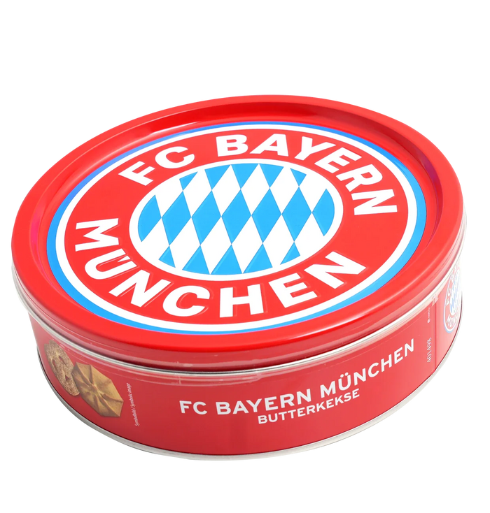 Pâtisserie Mathéo FC Bayern München Butter Cookies 340g in wiederverwendbarer Metallbox