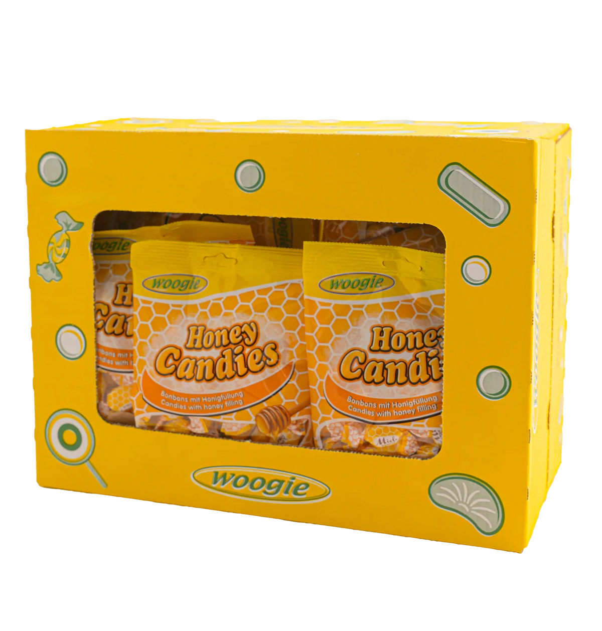 Woogie Honey Candies Bonbons mit Honigfüllung 150g – Detailansicht