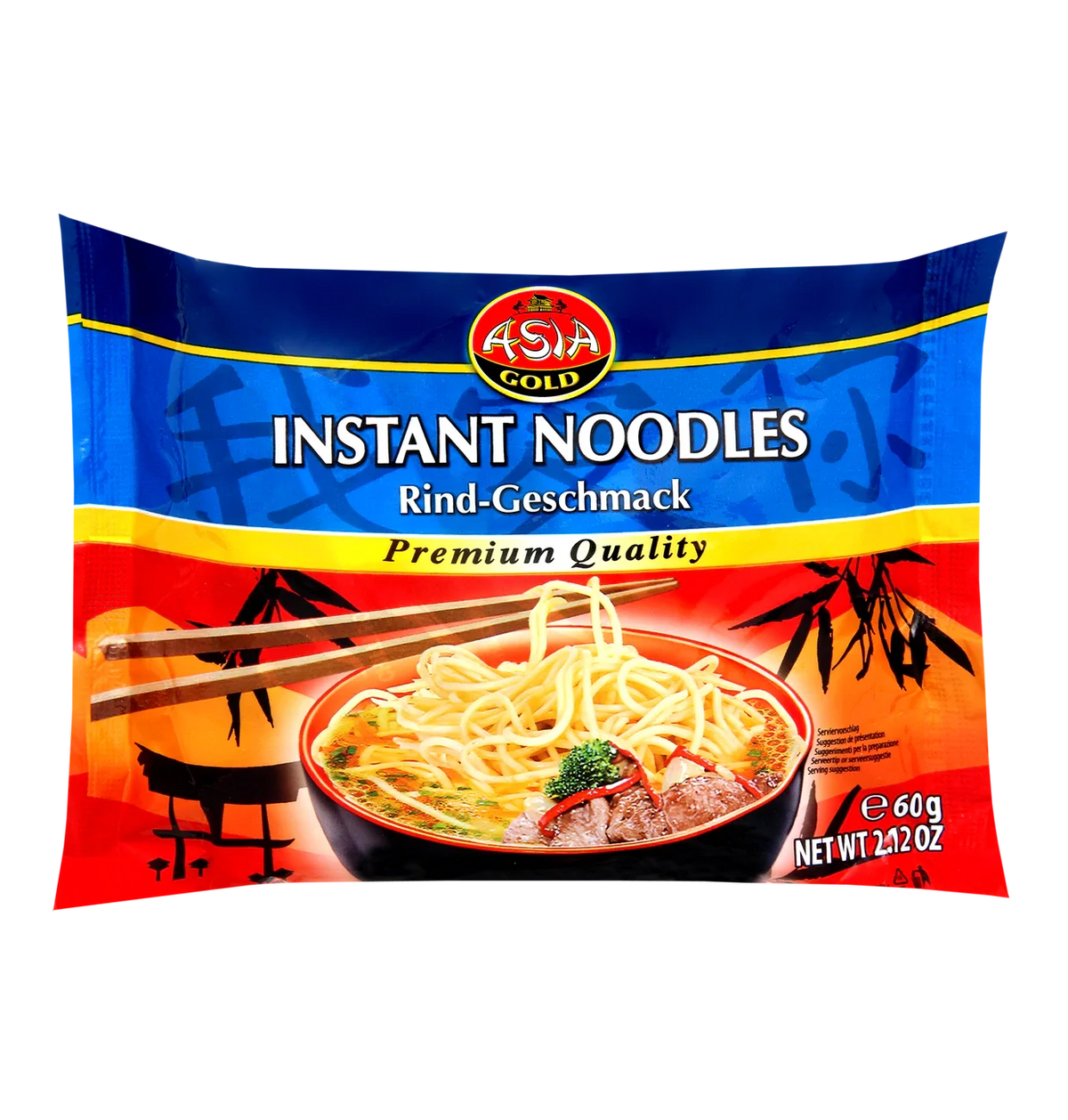 Asia Gold Instant Nudeln mit Rind Beef Geschmack 60g