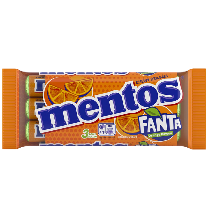 Mentos Fanta Dragées 3x38g mit Fantageschmack – Produktansicht