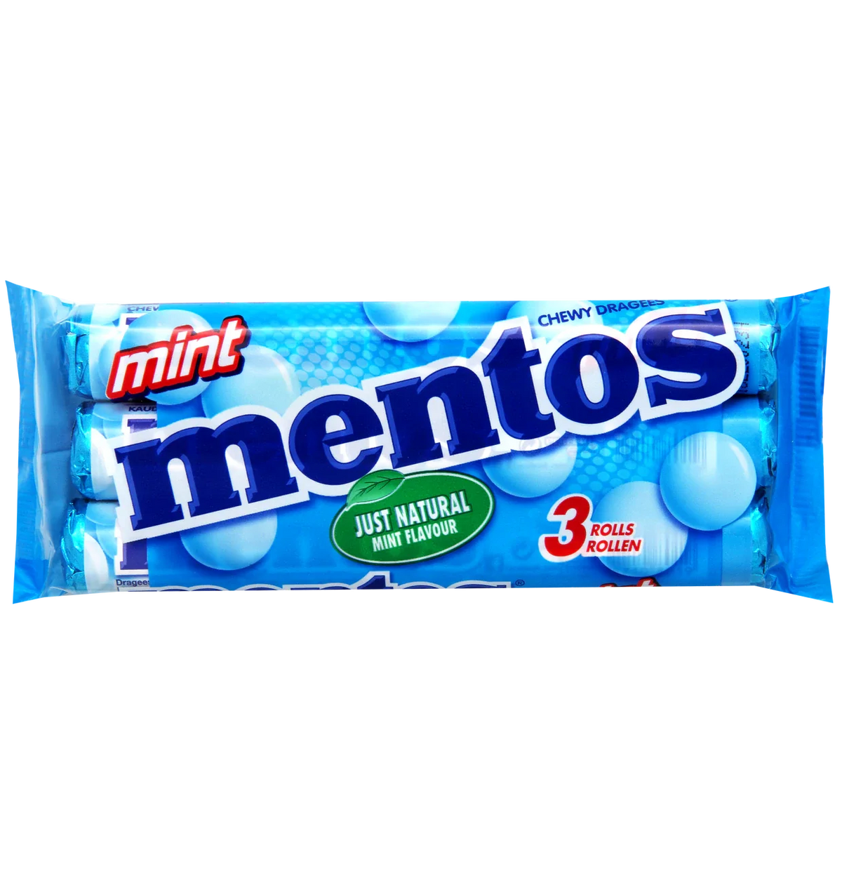Mentos Fruit Dragées mit Mintgeschmack, 3 x 38 g Packung
