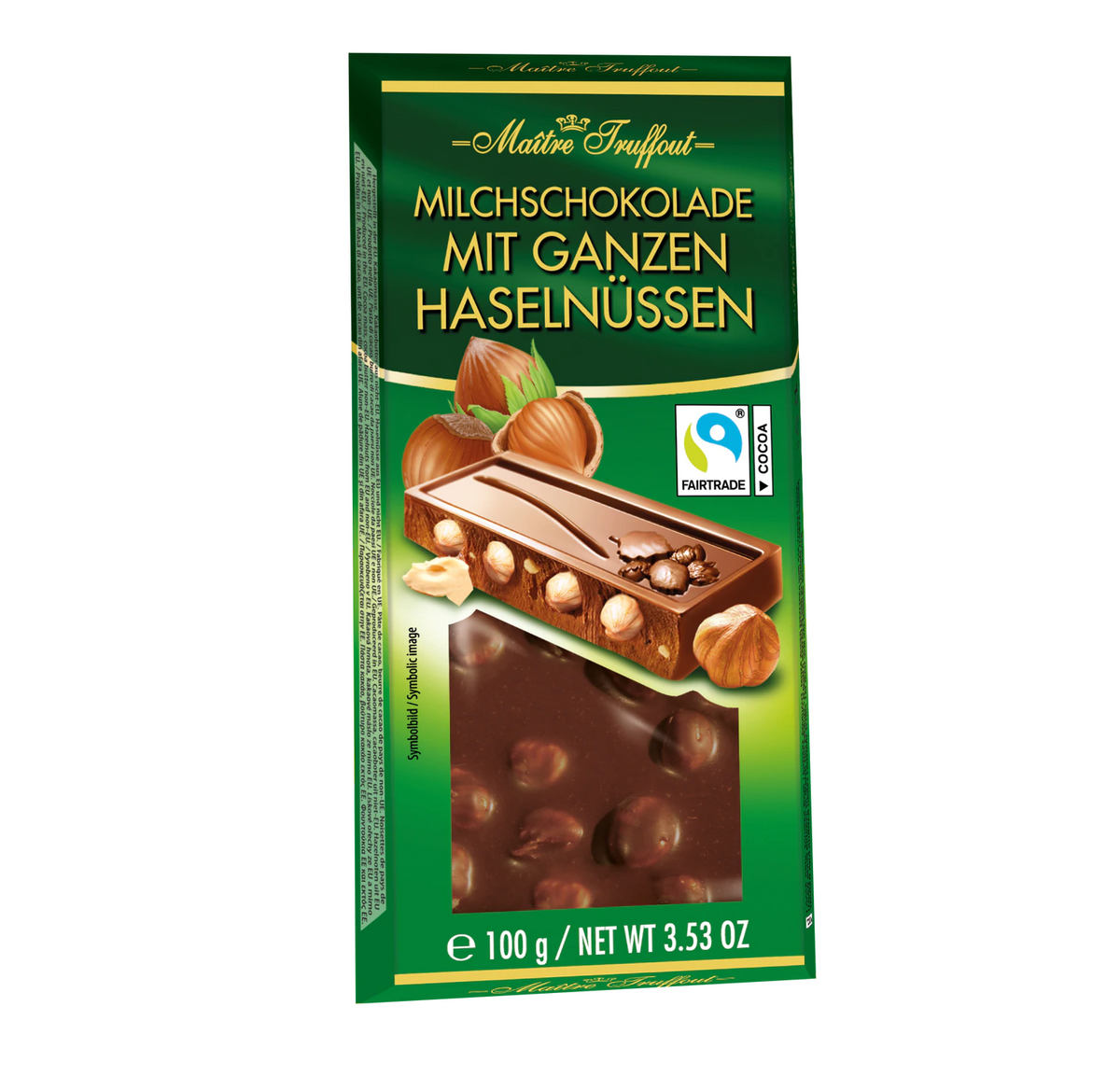 Maitre Milchschokolade mit ganzen Haselnüssen 100g