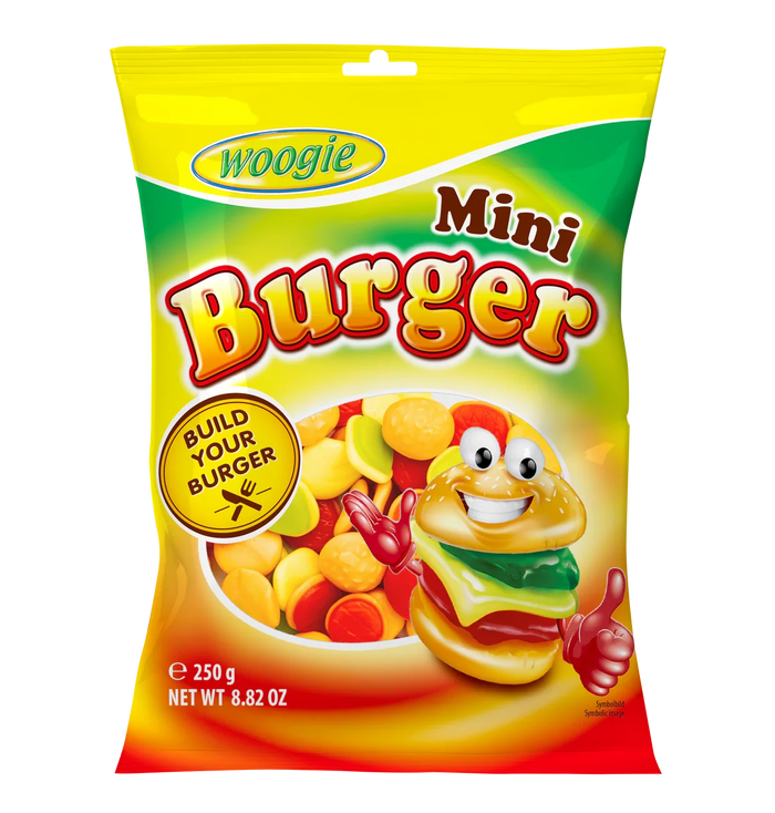 Woogie Fruchtgummi Mini Burger 250g fruchtige Schaumzuckerbonbons