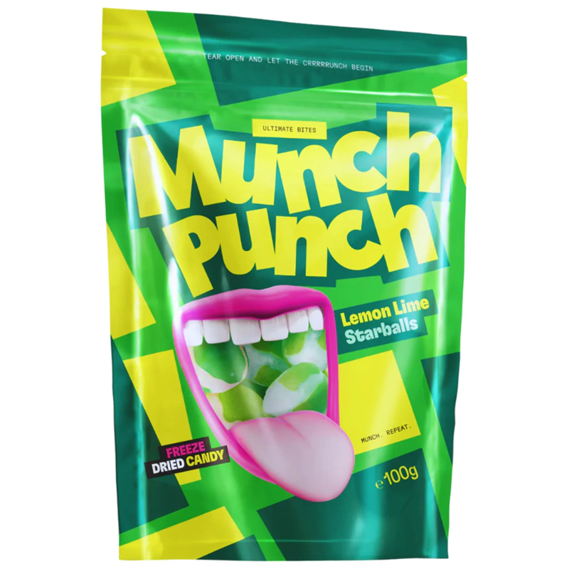 Crunch Punch Lemon Lime Starballs gefriergetrockneter Snack 100g