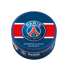 PSG Paris Saint Germain Bonbons mit Früchtemixgeschmack 200g Metalldose – Produktansicht