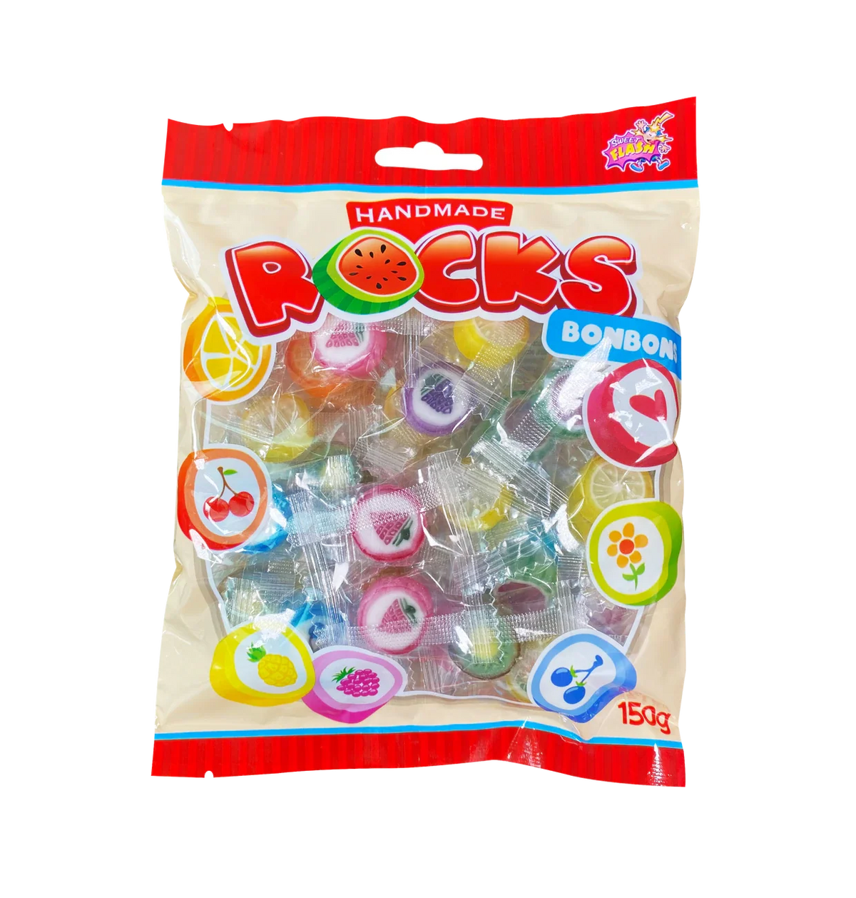 Amore Sweets Rocks Bonbons 150g mit Apfel Kirsche Orange Zitrone Melone Himbeere